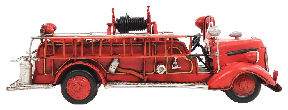 1938 Red Fire Engine Ford 1:40 Iron Vintage Model