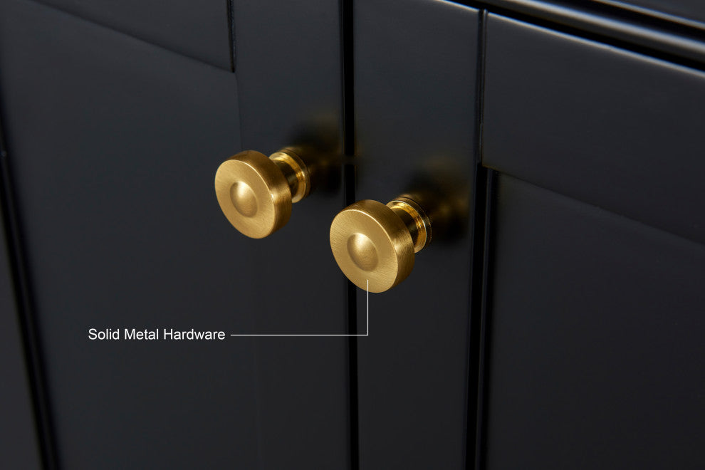 Audrey Vanity Set, Black Onyx, 48", Gold Hardware, No Mirror