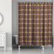 Whimsical Folk Pattern in Brown Shower Curtain