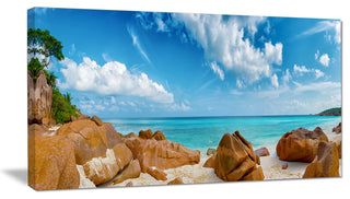 "Rocky Seychelles Island Panorama" Oversized Beach Wall Art, 1 Panel, 60"x28"