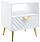 Lv01140 End Table, White High Gloss Finish Gaines ( 1-Piece /1Ctn