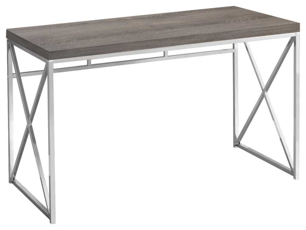 24" Taupe and Silver Computer Desk