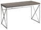 24" Taupe and Silver Computer Desk
