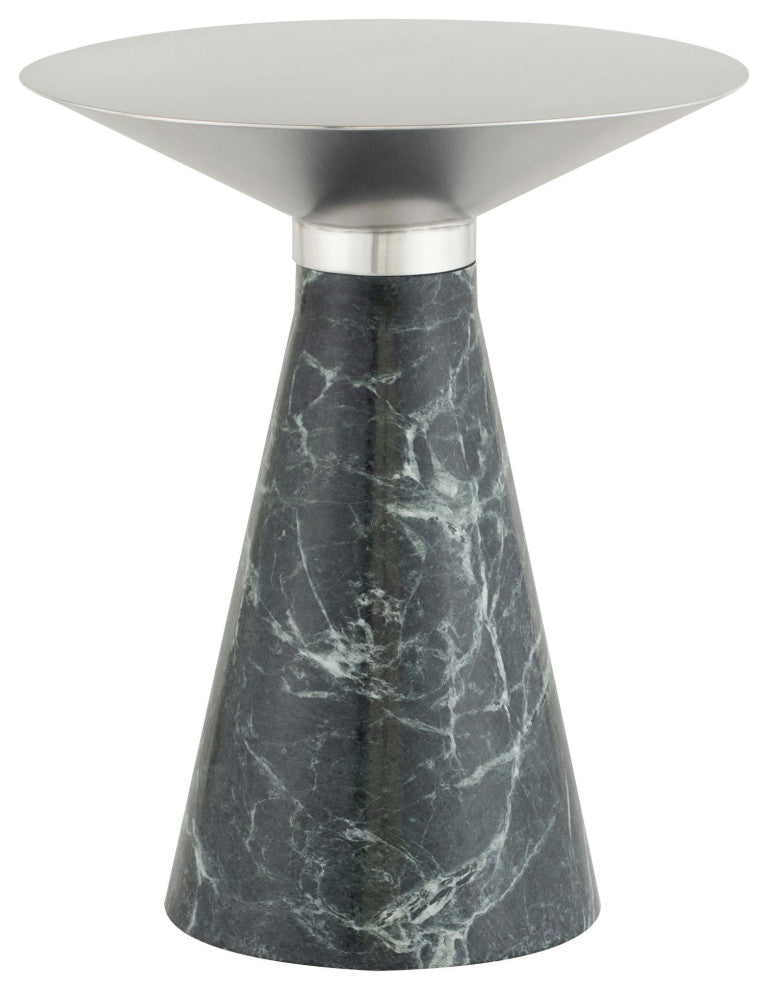 Iris Silver Metal Side Table, HGNA552
