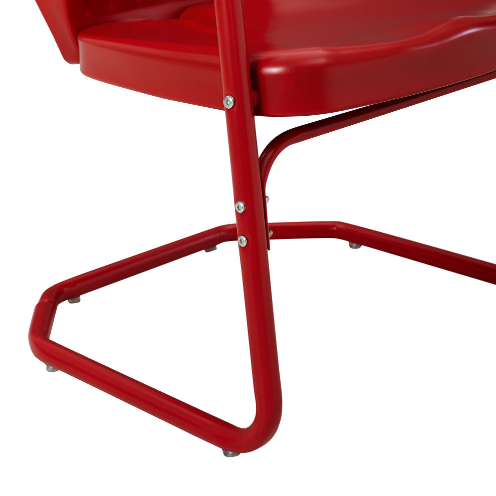 Ridgeland 3-Piece Outdoor Bistro Set, Bright Red Gloss