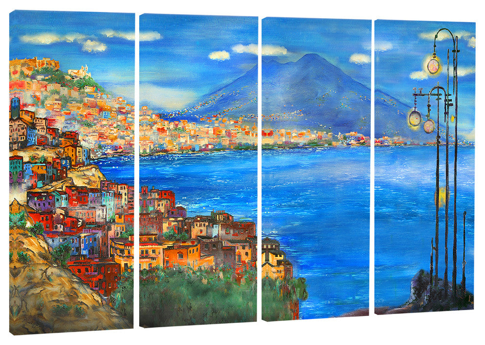 "Saturday Night Sea" Canvas Print, 4 Panels