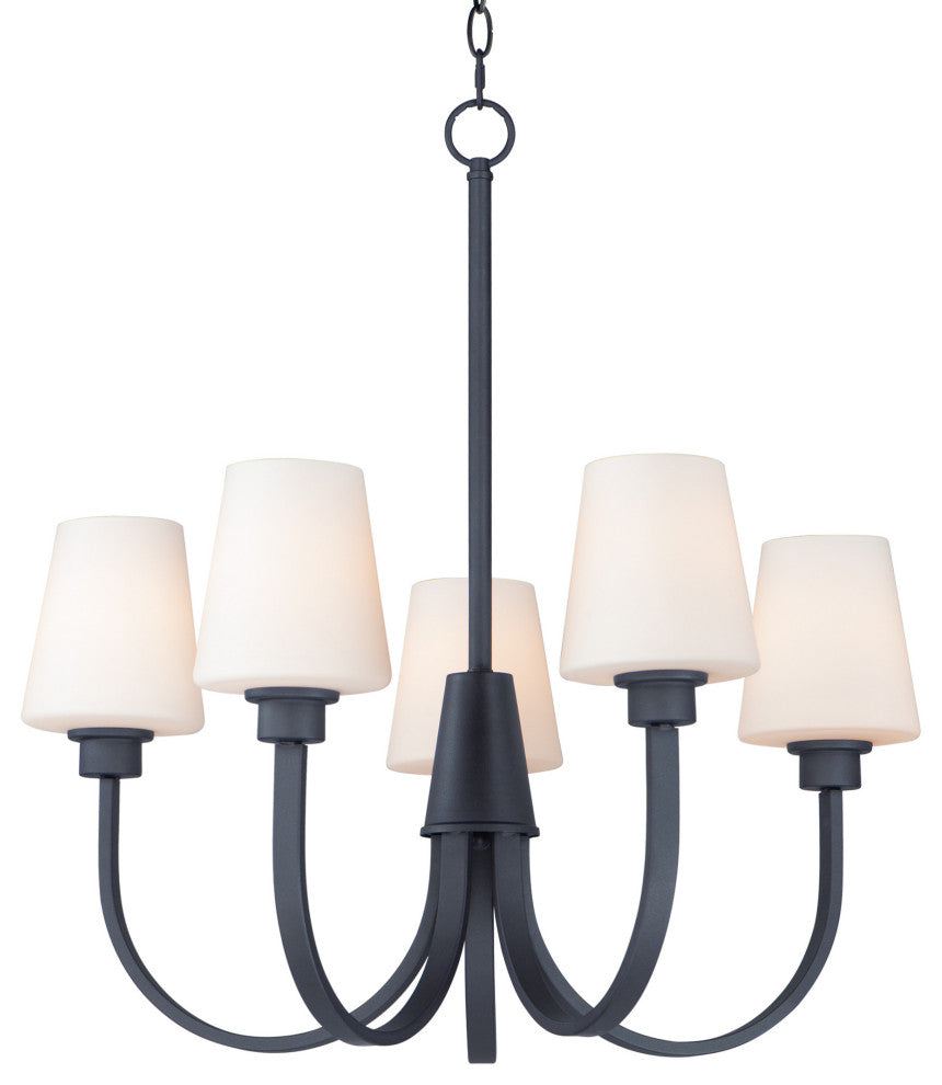 Maxim 11825SW Shelter 5 Light 27"W Chandelier - Black