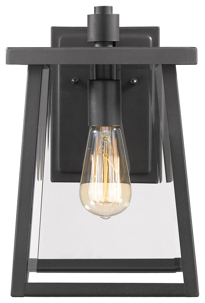 Gabriel 1-Light Textured Black Outdoor Wall Sconce 12"