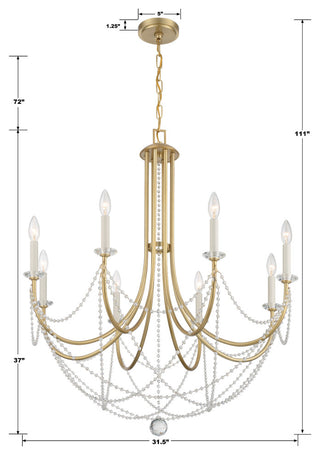 Delilah 8-Light Aged Brass Chandelier