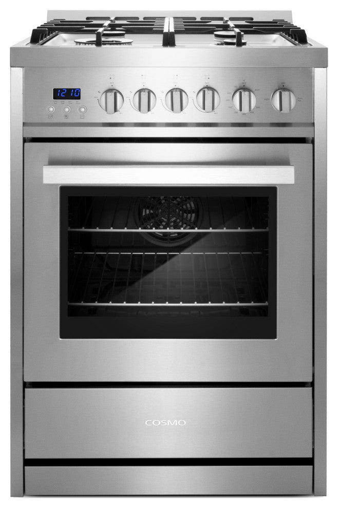 Cosmo 24" Slide-In Gas Range with 4 Burners and Rapid Convection Oven