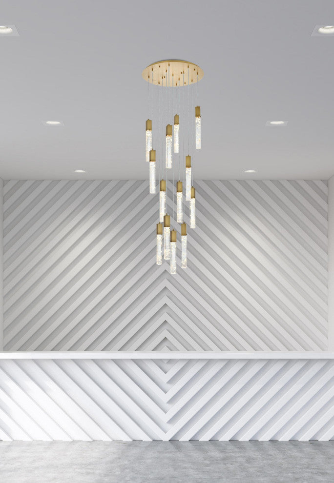 Elegant Lighting 2089G30 Aurora 30"W Crystal Chandelier - Chrome