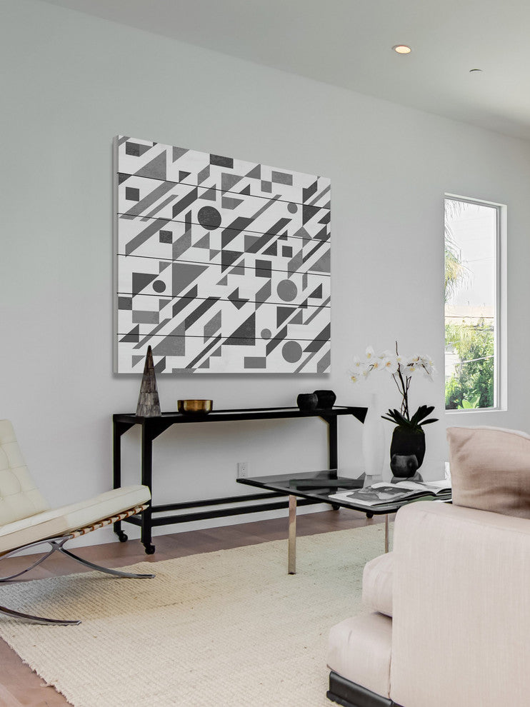 "Native Deconstruction" Painting Print on White Wood