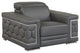 Rome Contemporary Genuine Italian Leather Armchair Dark Gray