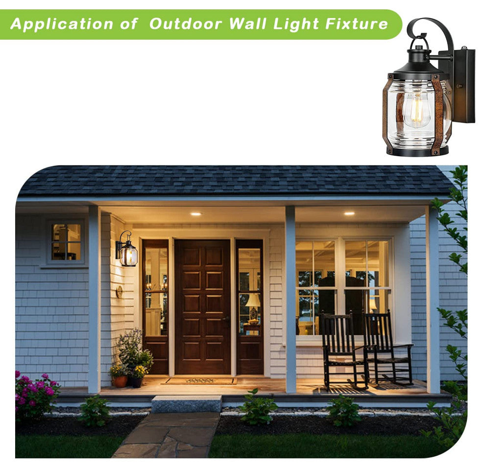 2 Pack Industrial Wall Sconce Antique Dusk to Dawn Light Fixture