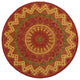 4' Round Orange Decorative Area Rug