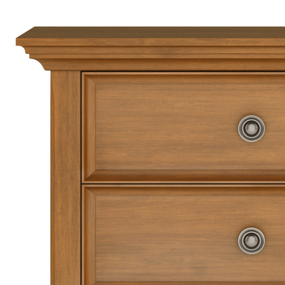 Amherst Solid Wood Bedside Table, Light Golden Brown