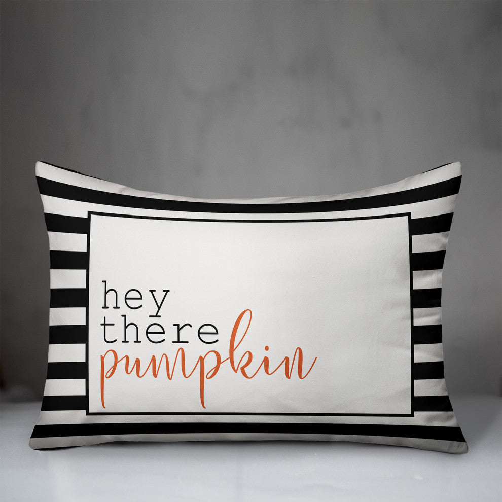 Hey There Pumpkin Stripes Throw Pillow