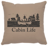 Image Pillow 16x16 Cabin Life Cotton Alabaster
