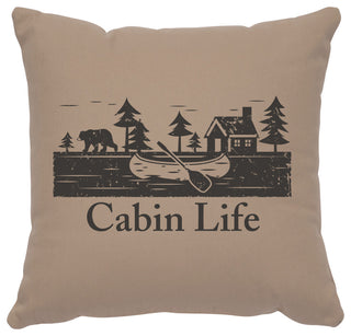 Image Pillow 16x16 Cabin Life Cotton Alabaster