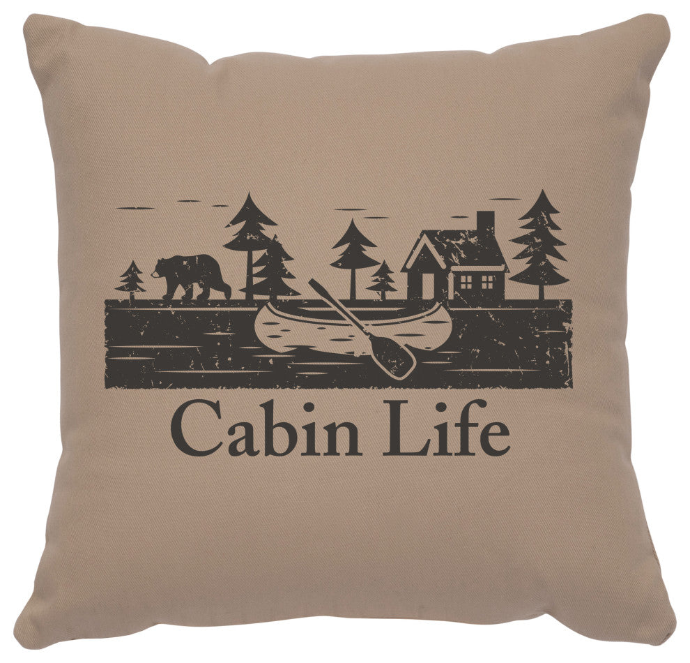 Image Pillow 16x16 Cabin Life Cotton Alabaster