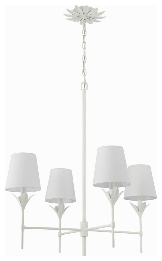 CRYSTORAMA Broche 4 Light Matte White Chandelier