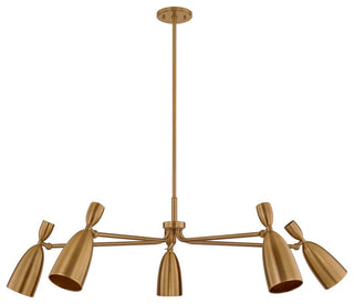 Spade LED Chandelier in Patina Brass