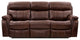 Modern Reclining Sofa, Genuine Leather Seat With Power Headrest & Lumbar Support