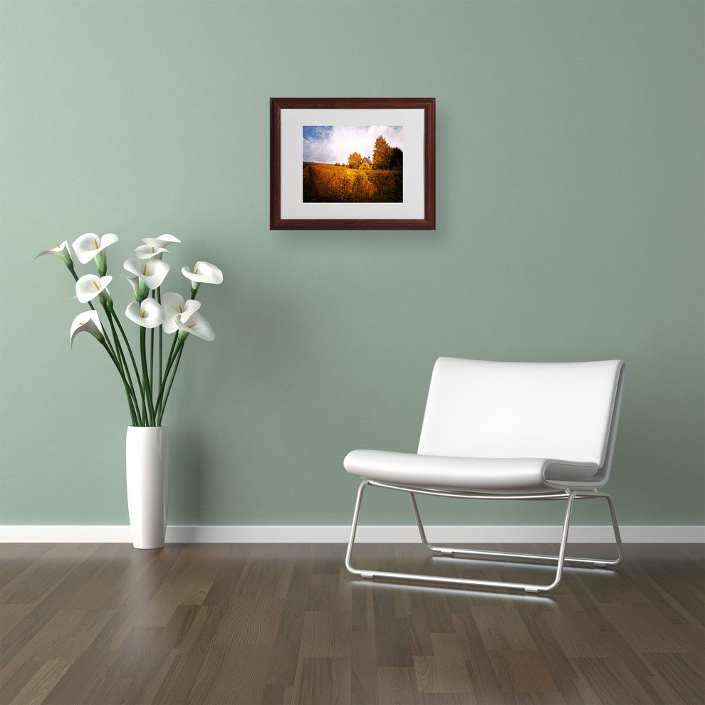 'Light in Vineyards' Matted Framed Canvas Art by Philippe Sainte-Laudy