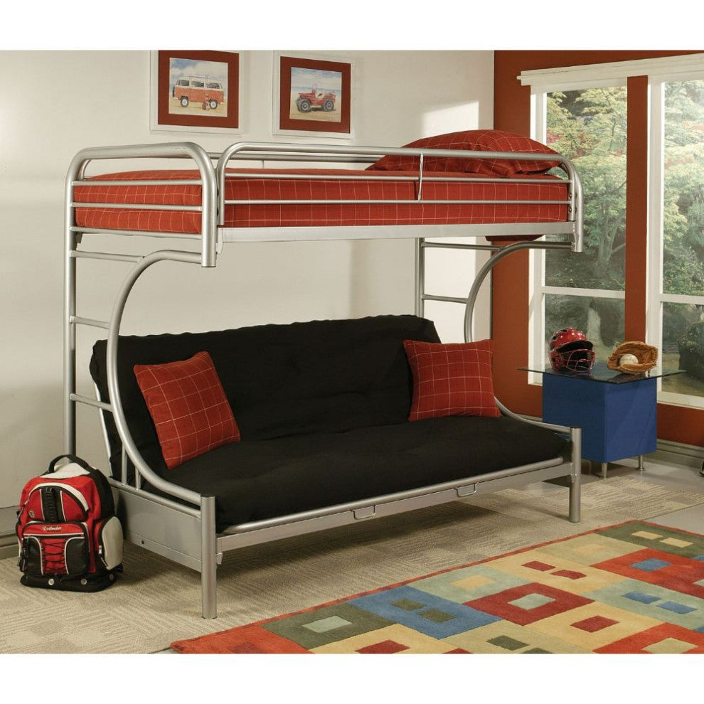 Cameron Multi-Function Futon/Bunk Bed, Silver, Twin/Full/Futon