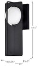 Portal 6W LED Medium Wall Lantern, Matte Black/White Opal Glass
