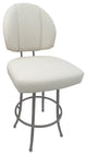 Swivel Counter Bar Stool, Ocean Beige Vinyl, Brown Metal Frame, 26"