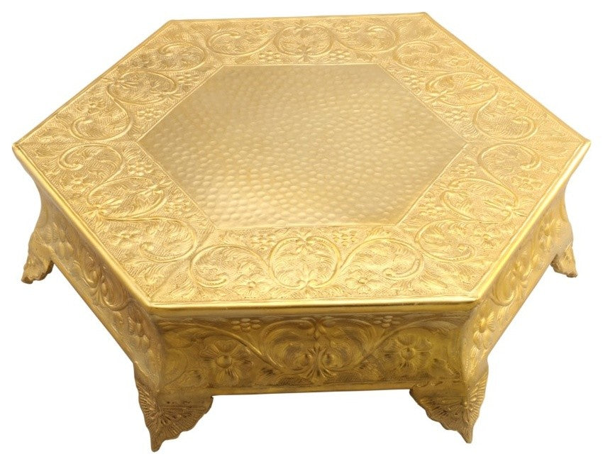 Metal Wedding Cake Stand 14", Gold