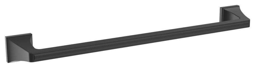 Amerock Mulholland Traditional Towel Bar, Matte Black, 18" Center-to-Center