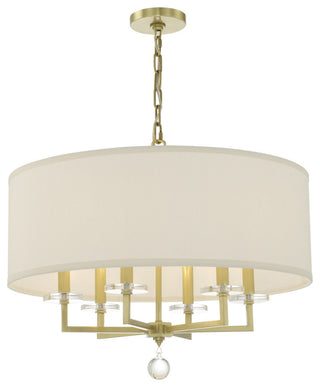 Crystorama 8116-AG, 6-Light Chandelier, Aged Brass