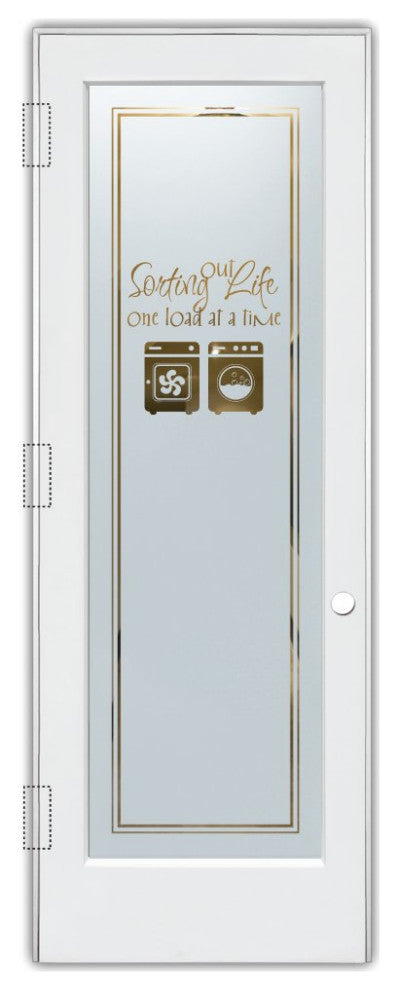 Laundry Door - Sorting Out Life Washer Dryer - Primed - 36" x 84" - Knob on...