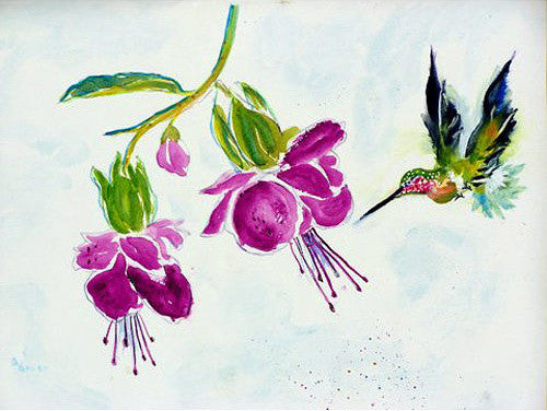 Betsy Drake Purple Hummingbird 30 X 50 Inch Comfort Floor Mat