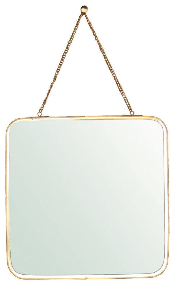 Gold Metal Square Wall Mirror