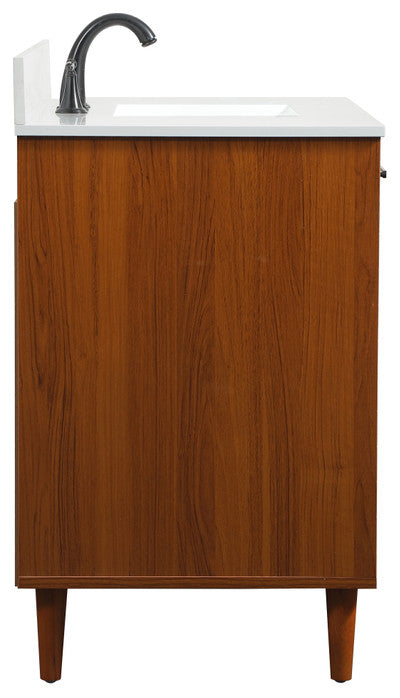 Home Living Modern Natural Oak-Light Bathroom Vanity, Teak, 42"