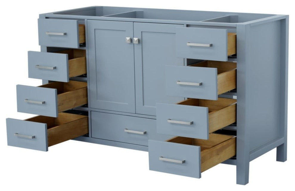 Ariel Cambridge 54" Single Sink Base Cabinet, Gray