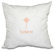 16"x16" Make A Wish, Word Print Pillow, Peach