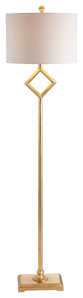 Juno Metal LED Floor Lamp, Gold Leaf, 62.5"