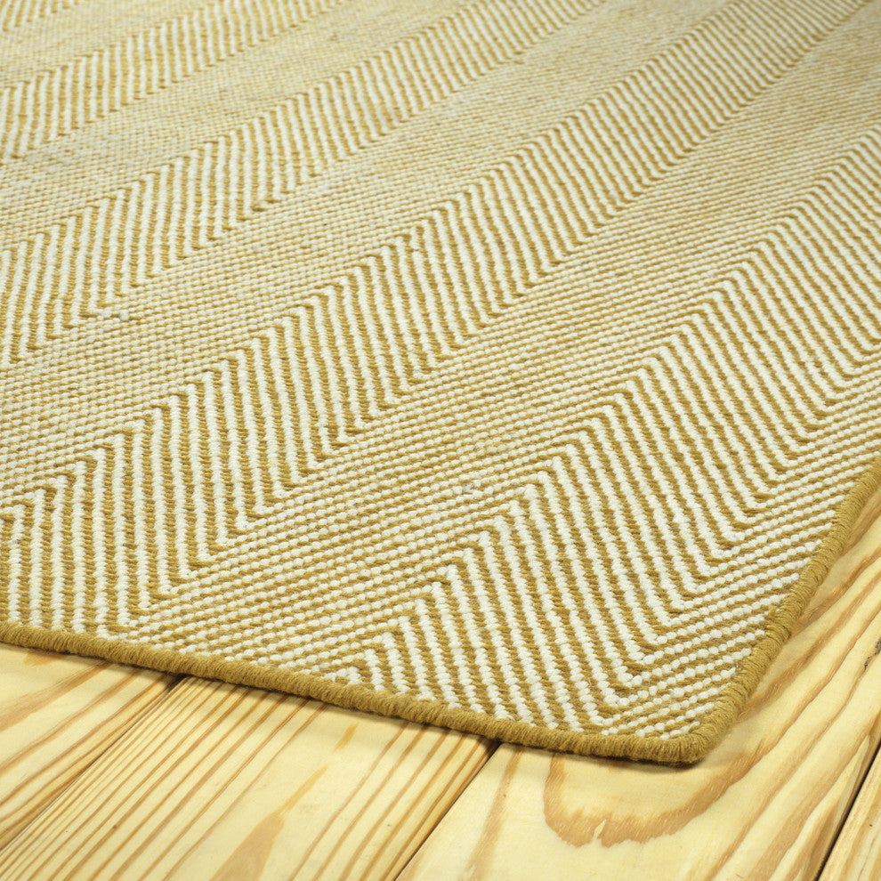 Kaleen Ziggy Hand woven Indoor/Outdoor Polyester Area Rug Gold, 9'x12'