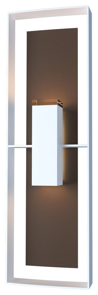 Shadow Box Tall Outdoor Sconce, Coastal White/Coastal Bronze