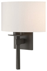 Beacon Hall Half Drum Shade Sconce, Dark Smoke, Flax Shade