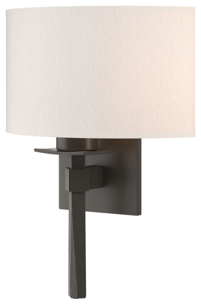 Beacon Hall Half Drum Shade Sconce, Dark Smoke, Flax Shade