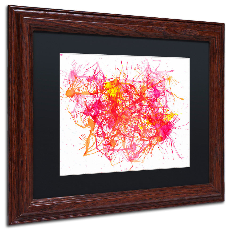 Hello Angel ''Splatters 2'' Art, Wood Frame, Black Mat, 14x11