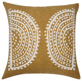 Radiance Oversized Sunburst Motif Print Square Pillow, Gold Flake