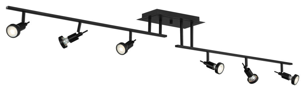 Viper, 6-Light LED Semi-Flush With Off-Set, Black, Replaceable LED