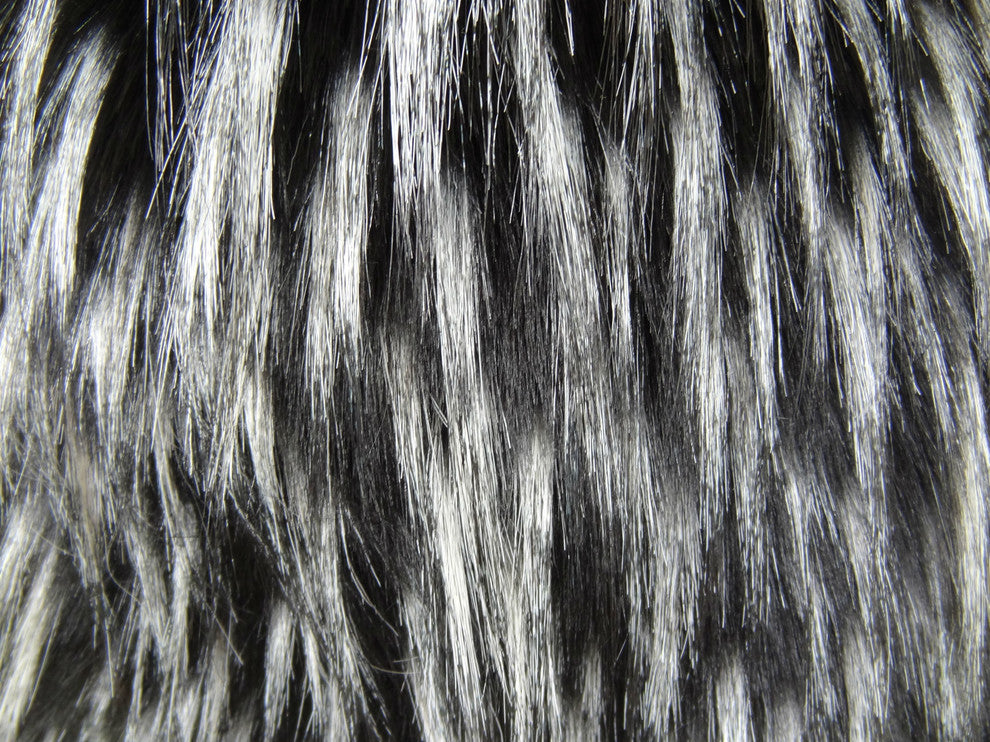 Wolf Fur Lover Black White Handmade Luxury Pillow, 12"x20"