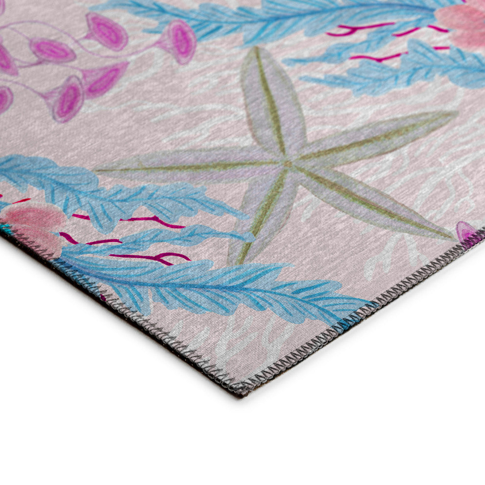 Indoor/Outdoor Seabreeze SZ1 Blush Machine Washable 10' x 14' Rug